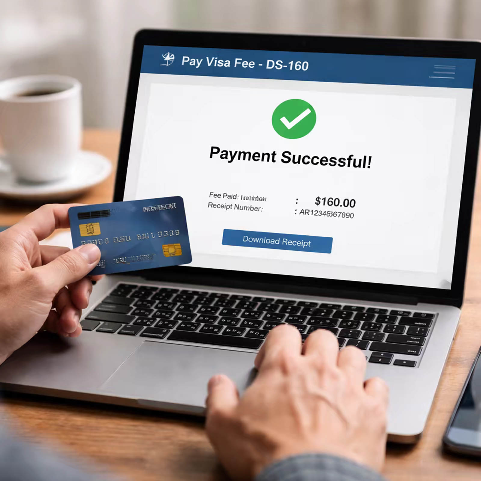 Fee-payment screen used here to illustrate the DS-160 and visa-fee step that should be cross-checked with the rest of the F1 interview packet.